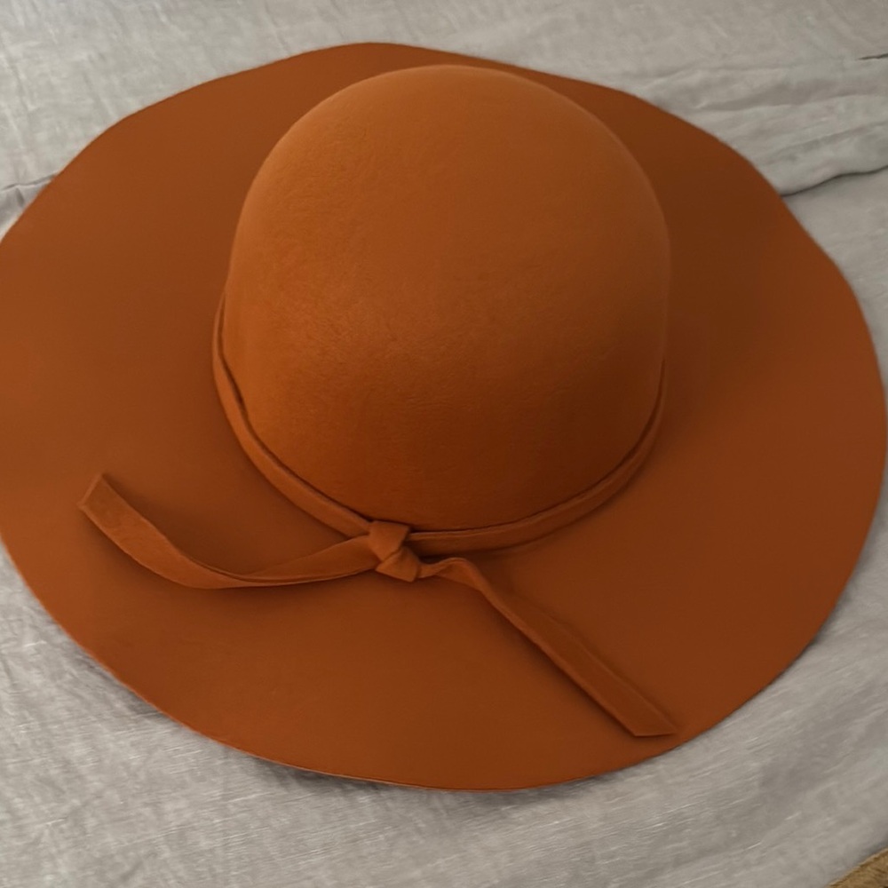 Elegant Orange Wide-Brim Hat
